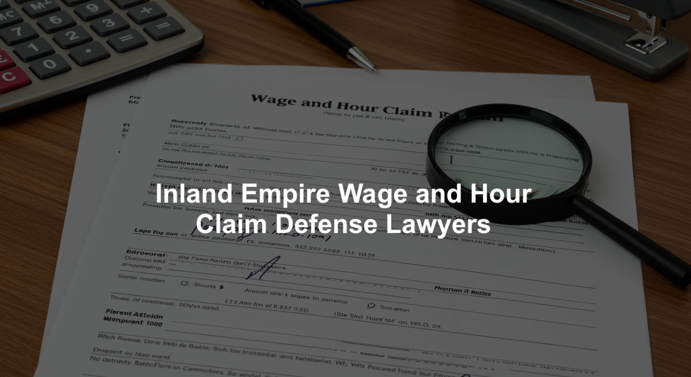 Riverside Wage and Hour Claim Defense & Litigation Attorneys